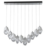 Hubbardton Forge 2023 Sterling White Crystal (WP) Long Chrysalis 10-Light Large Crystal Pendant