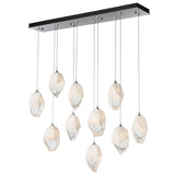 Hubbardton Forge 2023 Sterling White Crystal (WP) Long Chrysalis 10-Light Large Crystal Pendant