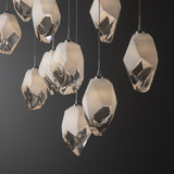 Hubbardton Forge 2023 Sterling White Crystal (WP) Long Chrysalis 10-Light Large Crystal Pendant