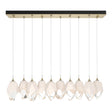 Hubbardton Forge 2023 Modern Brass White Crystal (WP) Long Chrysalis 10-Light Large Crystal Pendant