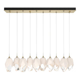 Hubbardton Forge 2023 Modern Brass White Crystal (WP) Long Chrysalis 10-Light Large Crystal Pendant