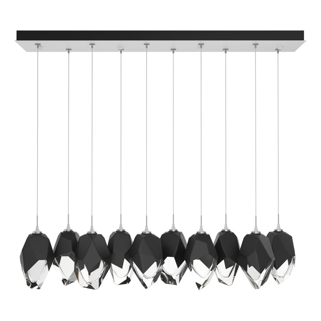 Hubbardton Forge 2023 White Black Crystal (BP) Standard Chrysalis 10-Light Large Crystal Pendant