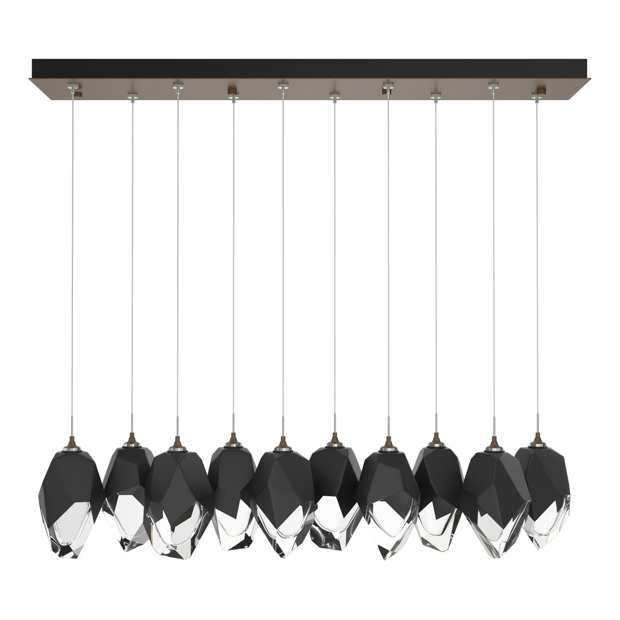 Hubbardton Forge 2023 Bronze Black Crystal (BP) Standard Chrysalis 10-Light Large Crystal Pendant
