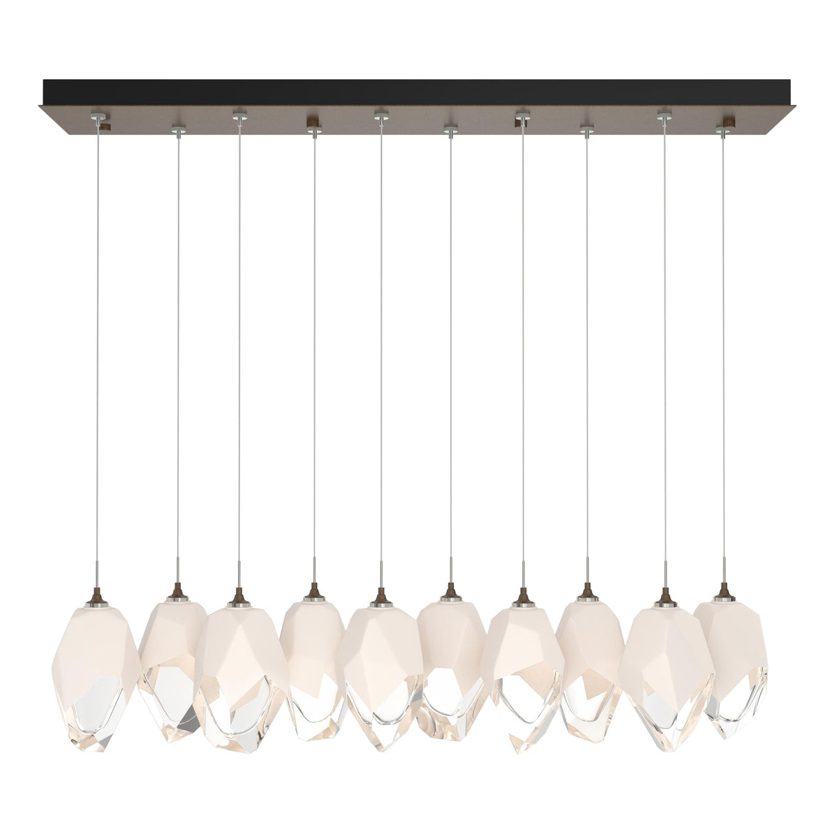 Hubbardton Forge 2023 Bronze White Crystal (WP) Standard Chrysalis 10-Light Large Crystal Pendant
