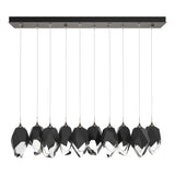 Hubbardton Forge 2023 Dark Smoke Black Crystal (BP) Standard Chrysalis 10-Light Large Crystal Pendant