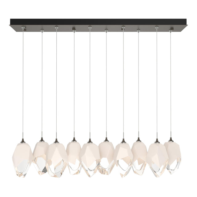 Hubbardton Forge 2023 Dark Smoke White Crystal (WP) Standard Chrysalis 10-Light Large Crystal Pendant