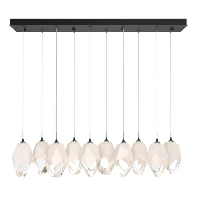 Hubbardton Forge 2023 Black White Crystal (WP) Standard Chrysalis 10-Light Large Crystal Pendant