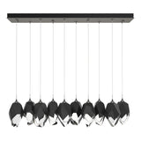 Hubbardton Forge 2023 Natural Iron Black Crystal (BP) Standard Chrysalis 10-Light Large Crystal Pendant