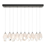 Hubbardton Forge 2023 Natural Iron White Crystal (WP) Standard Chrysalis 10-Light Large Crystal Pendant