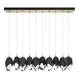 Hubbardton Forge 2023 Modern Brass Black Crystal (BP) Standard Chrysalis 10-Light Large Crystal Pendant