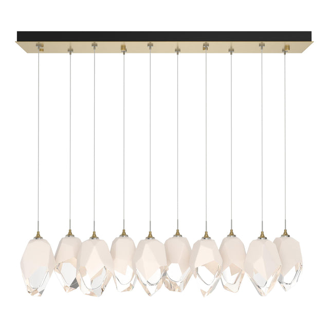 Hubbardton Forge 2023 Modern Brass White Crystal (WP) Standard Chrysalis 10-Light Large Crystal Pendant