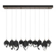 Hubbardton Forge 2023 Bronze Black Crystal (BP) Long Chrysalis 10-Light Mixed Crystal Pendant