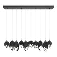 Hubbardton Forge 2023 Black Black Crystal (BP) Long Chrysalis 10-Light Mixed Crystal Pendant