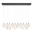 Hubbardton Forge 2023 Black White Crystal (WP) Long Chrysalis 10-Light Mixed Crystal Pendant