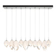 Hubbardton Forge 2023 Vintage Platinum White Crystal (WP) Long Chrysalis 10-Light Mixed Crystal Pendant
