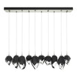 Hubbardton Forge 2023 Sterling Black Crystal (BP) Long Chrysalis 10-Light Mixed Crystal Pendant