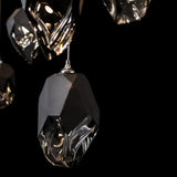 Hubbardton Forge 2023 Sterling Black Crystal (BP) Long Chrysalis 10-Light Mixed Crystal Pendant