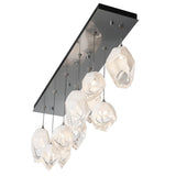 Hubbardton Forge 2023 Sterling White Crystal (WP) Long Chrysalis 10-Light Mixed Crystal Pendant