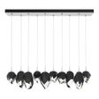 Hubbardton Forge 2023 White Black Crystal (BP) Standard Chrysalis 10-Light Mixed Crystal Pendant