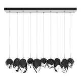 Hubbardton Forge 2023 White Black Crystal (BP) Standard Chrysalis 10-Light Mixed Crystal Pendant