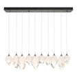 Hubbardton Forge 2023 Dark Smoke White Crystal (WP) Standard Chrysalis 10-Light Mixed Crystal Pendant