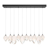 Hubbardton Forge 2023 Black White Crystal (WP) Standard Chrysalis 10-Light Mixed Crystal Pendant