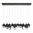 Hubbardton Forge 2023 Oil Rubbed Bronze Black Crystal (BP) Standard Chrysalis 10-Light Mixed Crystal Pendant