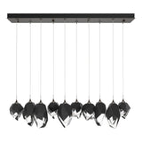 Hubbardton Forge 2023 Oil Rubbed Bronze Black Crystal (BP) Standard Chrysalis 10-Light Mixed Crystal Pendant
