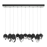 Hubbardton Forge 2023 Vintage Platinum Black Crystal (BP) Standard Chrysalis 10-Light Mixed Crystal Pendant