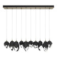 Hubbardton Forge 2023 Soft Gold Black Crystal (BP) Standard Chrysalis 10-Light Mixed Crystal Pendant