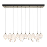 Hubbardton Forge 2023 Soft Gold White Crystal (WP) Standard Chrysalis 10-Light Mixed Crystal Pendant