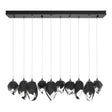 Hubbardton Forge 2023 Ink Black Crystal (BP) Standard Chrysalis 10-Light Mixed Crystal Pendant
