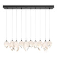 Hubbardton Forge 2023 Ink White Crystal (WP) Standard Chrysalis 10-Light Mixed Crystal Pendant