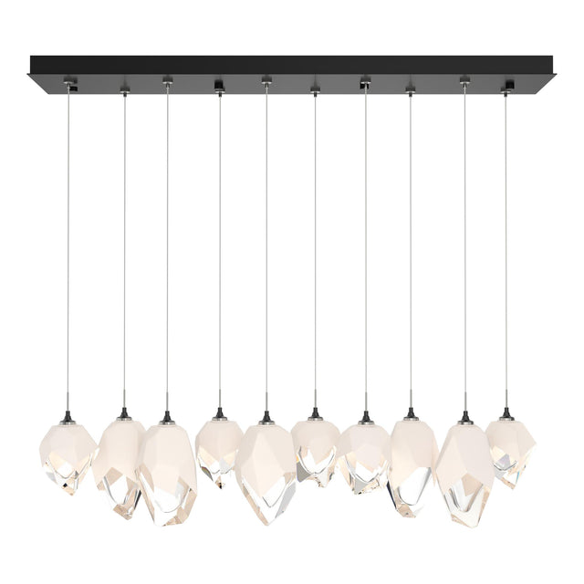 Hubbardton Forge 2023 Ink White Crystal (WP) Standard Chrysalis 10-Light Mixed Crystal Pendant