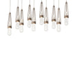 Hubbardton Forge 2022 Bronze Clear Bubble Glass (YG) Long Link 10-Light Blown Glass Pendant