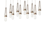 Hubbardton Forge 2022 Bronze Clear Bubble Glass (YG) Long Link 10-Light Blown Glass Pendant