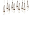 Hubbardton Forge 2022 Bronze Clear Glass with White Threading (YJ) Long Link 10-Light Blown Glass Pendant