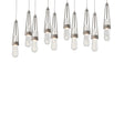 Hubbardton Forge 2022 Dark Smoke Clear Bubble Glass (YG) Long Link 10-Light Blown Glass Pendant