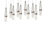 Hubbardton Forge 2022 Dark Smoke Clear Bubble Glass (YG) Long Link 10-Light Blown Glass Pendant