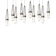 Hubbardton Forge 2022 Dark Smoke Clear Glass with White Threading (YJ) Long Link 10-Light Blown Glass Pendant