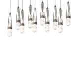 Hubbardton Forge 2022 Dark Smoke Clear Glass with White Threading (YJ) Long Link 10-Light Blown Glass Pendant