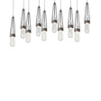 Hubbardton Forge 2022 Black Clear Bubble Glass (YG) Long Link 10-Light Blown Glass Pendant
