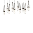 Hubbardton Forge 2022 Oil Rubbed Bronze Clear Glass with White Threading (YJ) Long Link 10-Light Blown Glass Pendant