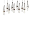 Hubbardton Forge 2022 Oil Rubbed Bronze Clear Bubble Glass (YG) Long Link 10-Light Blown Glass Pendant