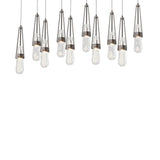 Hubbardton Forge 2022 Oil Rubbed Bronze Clear Bubble Glass (YG) Long Link 10-Light Blown Glass Pendant
