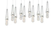Hubbardton Forge 2022 Vintage Platinum Clear Bubble Glass (YG) Long Link 10-Light Blown Glass Pendant
