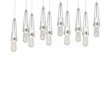 Hubbardton Forge 2022 Vintage Platinum Clear Bubble Glass (YG) Long Link 10-Light Blown Glass Pendant