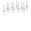 Hubbardton Forge 2022 Vintage Platinum Clear Glass with White Threading (YJ) Long Link 10-Light Blown Glass Pendant