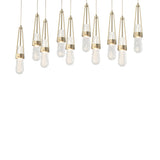 Hubbardton Forge 2022 Soft Gold Clear Bubble Glass (YG) Long Link 10-Light Blown Glass Pendant