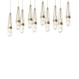Hubbardton Forge 2022 Soft Gold Clear Glass with White Threading (YJ) Long Link 10-Light Blown Glass Pendant